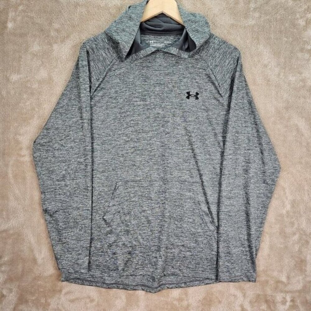 Under Armour Hoodie Gray Salt Pepper Sweatshirt Long Sleeve Hooded Mens Size L